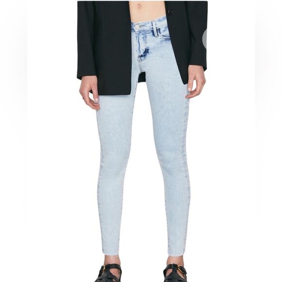 Frame Denim Denim - Frame Le Skinny De Jeanne Crop Low Rise Skinny Light Wash Denim Jeans Size 25